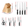 5-Star Chef 14pc Kitchen Knife Set Stainless Steel Sharpener