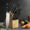 5-Star Chef 14pc Kitchen Knife Set Stainless Steel Sharpener