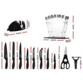 5-Star Chef 17Pc Kitchen Knife Set Stainless Steel Sharpener