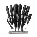 5-Star Chef 17Pc Kitchen Knife Set Stainless Steel Sharpener