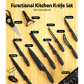 5-Star Chef 17Pc Kitchen Knife Set Stainless Steel Sharpener