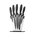 5-Star Chef 7pc Kitchen Knife Set Stainless Steel Sharpener