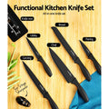 5-Star Chef 7pc Kitchen Knife Set Stainless Steel Sharpener