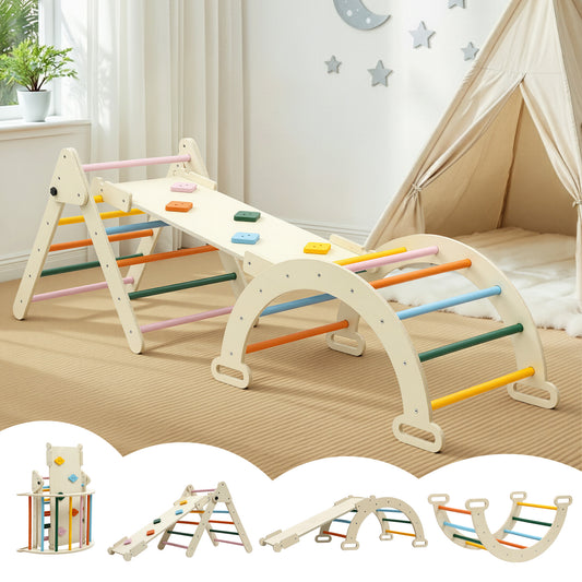 Keezi Kids Triangle Climber Slide Set Indoor Outdoor Pikler Arch