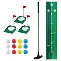 Keezi Kids Golf Putting Game Set with Golf Club, Putting Mat, 12 Balls, 3 Target Holes, Indoor Outdoor Mini Golf Toy for Ages 3-8