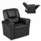 Keezi Kids Recliner Chair Black PU Leather Sofa Lounge Couch Children Armchair