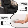 Keezi Kids Recliner Chair Black PU Leather Sofa Lounge Couch Children Armchair