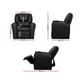 Keezi Kids Recliner Chair PU Leather Black Lounge Armchair Couch