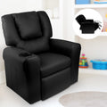 Keezi Kids Recliner Chair PU Leather Black Lounge Armchair Couch