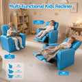 Keezi Kids Recliner Chair Blue PU Leather Sofa Lounge Couch Children Armchair