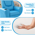 Keezi Kids Recliner Chair Blue PU Leather Sofa Lounge Couch Children Armchair