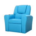 Keezi Kids Recliner Chair PU Leather Blue Sofa Lounge Couch