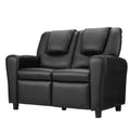 Keezi Kids Double Recliner Chair PU Leather Sofa Black