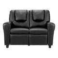 Keezi Kids Double Recliner Chair PU Leather Sofa Black