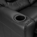 Keezi Kids Double Recliner Chair PU Leather Sofa Black