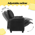 Keezi Kids Double Recliner Chair PU Leather Sofa Black