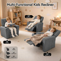 Keezi Kids Recliner Chair Grey Linen Soft Sofa Lounge Couch Children Armchair