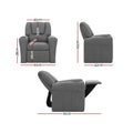 Keezi Kids Recliner Chair Grey Linen Armchair Sofa Lounge