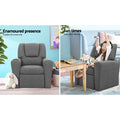 Keezi Kids Recliner Chair Grey Linen Armchair Sofa Lounge