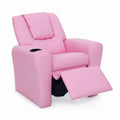 Keezi Kids Recliner Chair Pink PU Leather Sofa Lounge Couch Children Armchair