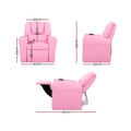 Keezi Kids Recliner Chair PU Leather Pink Armchair Sofa Lounge