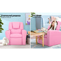 Keezi Kids Recliner Chair PU Leather Pink Armchair Sofa Lounge