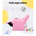 Keezi Kids Recliner Chair PU Leather Pink Armchair Sofa Lounge