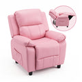 Keezi Kids Recliner Chair PU Leather Toddler Lounge Adjustable Backrest w/ Armrest Storage & 2 Side Pockets Pink