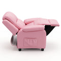 Keezi Kids Recliner Chair PU Leather Toddler Lounge Adjustable Backrest w/ Armrest Storage & 2 Side Pockets Pink