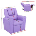 Keezi Kids Recliner Chair Purple PU Leather Sofa Lounge Couch Children Armchair
