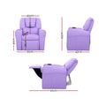 Keezi Kids Recliner Chair Purple PU Leather Armchair Sofa Couch