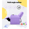 Keezi Kids Recliner Chair Purple PU Leather Armchair Sofa Couch