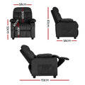 Keezi Kids Recliner Chair Black Velvet Sofa Lounge Armchair