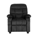 Keezi Kids Recliner Chair Black Velvet Sofa Lounge Armchair