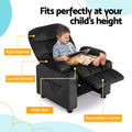 Keezi Kids Recliner Chair Black Velvet Sofa Lounge Armchair