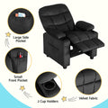 Keezi Kids Recliner Chair Black Velvet Sofa Lounge Armchair