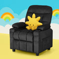Keezi Kids Recliner Chair Black Velvet Sofa Lounge Armchair