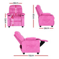 Keezi Kids Recliner Chair Pink Velvet Sofa Lounge Armchair