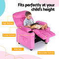 Keezi Kids Recliner Chair Pink Velvet Sofa Lounge Armchair