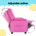 Keezi Kids Recliner Chair Pink Velvet Sofa Lounge Armchair