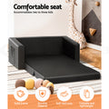 Keezi Kids 2 Seater Flip Couch PU Leather Armchair Black