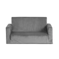 Keezi Kids Sofa 2 Seater Flip Open Velvet Armchair Grey