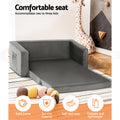 Keezi Kids Sofa 2 Seater Flip Open Velvet Armchair Grey