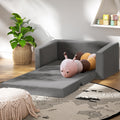 Keezi Kids Sofa 2 Seater Flip Open Velvet Armchair Grey