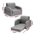 Keezi Kids Sofa 1 Seater Flip Open Couch Lounger Grey