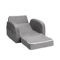 Keezi Kids Sofa 1 Seater Flip Open Couch Lounger Grey
