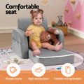 Keezi Kids Sofa 1 Seater Flip Open Couch Lounger Grey