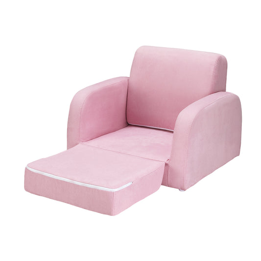 Keezi Kids Sofa 1 Seater Flip Open Couch Lounger Soft Pink