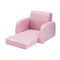 Keezi Kids Sofa 1 Seater Flip Open Couch Lounger Soft Pink
