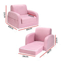Keezi Kids Sofa 1 Seater Flip Open Couch Lounger Soft Pink